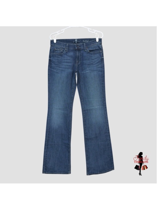 7 For All Mankind Denim - 7 For All Mankind Jeans Womens 30x34 Blue Denim Low Rise Dojo Bootcut Faded Y2K